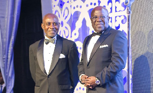 Founder and President of FOCOS Prof Oheneba-Boachie with Sir Samuel Esson Jonah, Guest of Honor