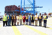 The board together with some staff in a group photo