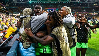 Asisat Oshoala celebrating her goal