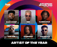 Six musicians competing in the Artiste of the Year category