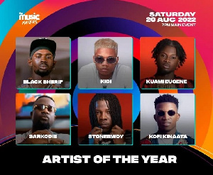 Six musicians competing in the Artiste of the Year category