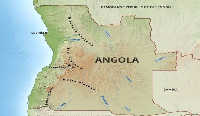 Angola physical map