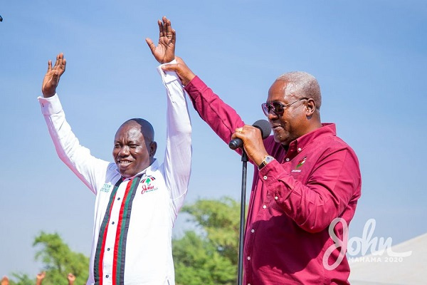 MP for Bolgatanga Central, Isaac Adongo with former President John Dramani Mahama