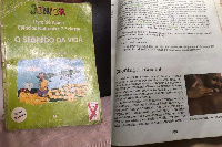 Cover page of the textbook and the controversial page | Photo credit - BBC Africa