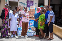 The Women's Commission of GIMPA SRC made the donation at Korle Bu Teaching Hospital, Accra