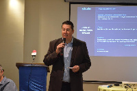 Werner Lindemann speaking at the meeting