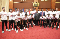 Nana Addo Dankwa Akufo-Addo at a meeting with Black Stars