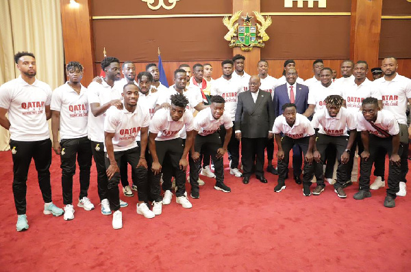 Nana Addo Dankwa Akufo-Addo at a meeting with Black Stars