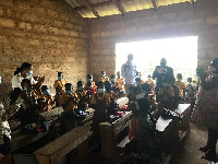 School children wearing their nose masks