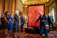 King Charles unveils his portrait [Credit: Aaron Chown/Pool via Reuters]