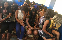 The suspected prostitutes in police custody