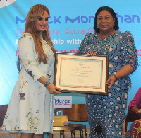 Dr, Rasha Kelej, CEO of the Merck Foundation with First Lady, Rebecca Akufo-Addo