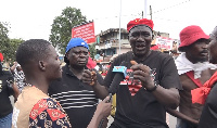 Some protesters speaking with GhanaWeb Business