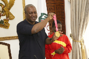 Mahama With Martha Bissah Gold