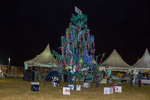 The gigantic outdoor Christmas Tree holds the record as the biggest in Africa