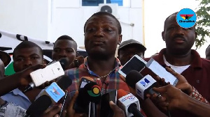 Kofi Adams, National Organizer of the NDC speaking to the media after Koku was granted bail