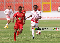 Asante Kotoko defender, Imoro Ibrahim in action against WAFA