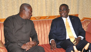 John Dramani Mahama shares a photo with his former boss, John Evans Atta Mills