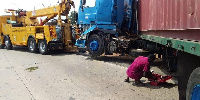 The heavy duty trucks involved in the Tema motorway crash