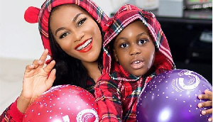 Damilola Adegbite and her son