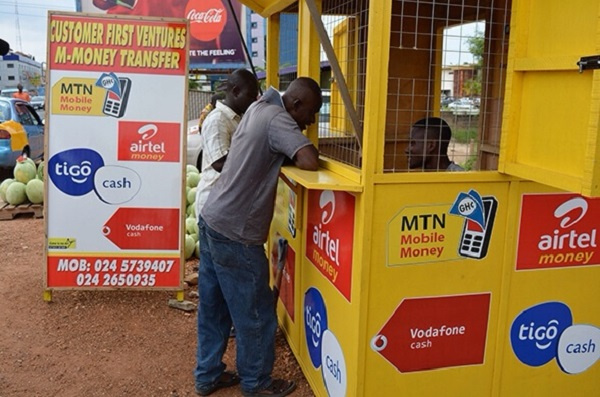 A MoMo merchant with a customer