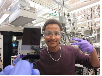 Dr. Azunre in MIT Lab with Invented Solar Coating