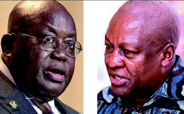 President Nana Akufo-Addo (L) and former President John Mahama (R)