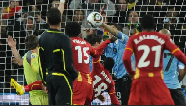 Ghana lost to Uruguay at the quarter finals in the 2010 World Cup