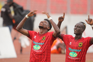 Kotoko players celebrate a crucial win