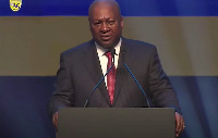 John Mahama speaking at the induction service of Rev Stephen Wengam