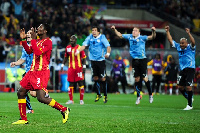 Asamoah Gyan in total shock after missing a penalty