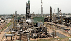 Aerial shot of the Tema Oil Refinery