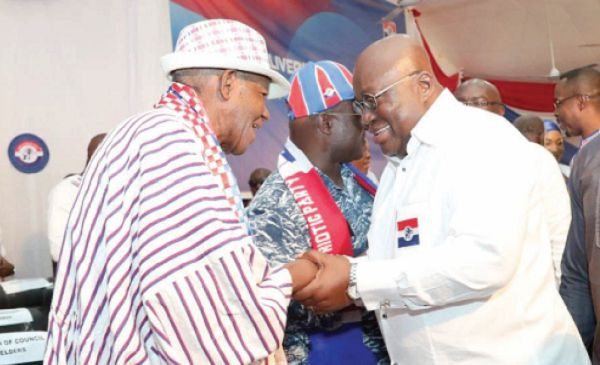 File: President Akufo-Addo in a handshake with the late Tedam