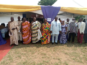 The Gbetsile Divisional Chief and other traditional stakeholders in group photography