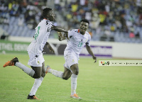 Black Stars forward, Afena-Gyan celebrates his goal with Kudus Mohammed