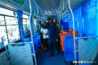 Bawumia in a solar-powered bus