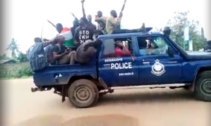 The Secessionist group driving the police patrol vehicle