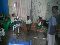 Some of the wounded pupils of the Paga E/A primary school