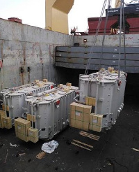 The three power transformers have arrived in Ghana