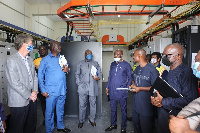 Officials of MiDA, MCC, ECG touring the GIS Facility after official inauguration