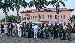 British High Commissioner to Ghana, H.E. Harriet Thompson, other officials during the presentation