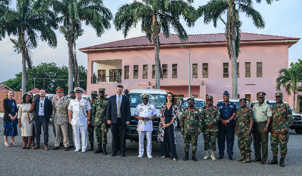 British High Commissioner to Ghana, H.E. Harriet Thompson, other officials during the presentation