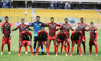 Kotoko players line up before a fixture