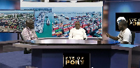 Peter Amo Bediako, H.R. Manager, Port of Takoradi, (left); others on the Eye On Port show