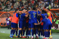 The Cape Verde team celebrating after their victory against Ghana