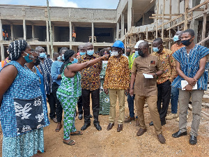 The Minister  of Local Government, Decentralisation and Rural Development during a tour