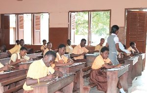 Some students writing exams. File photo