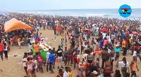 Some Ghanaians at the La Pleasure Beach on Easter Monday