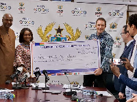 Presentation of the cheque by an EU rep to deputy Finance Minister