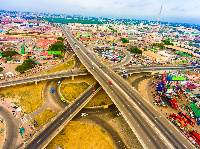 An aerial view of Kwame Nkrumah Circle